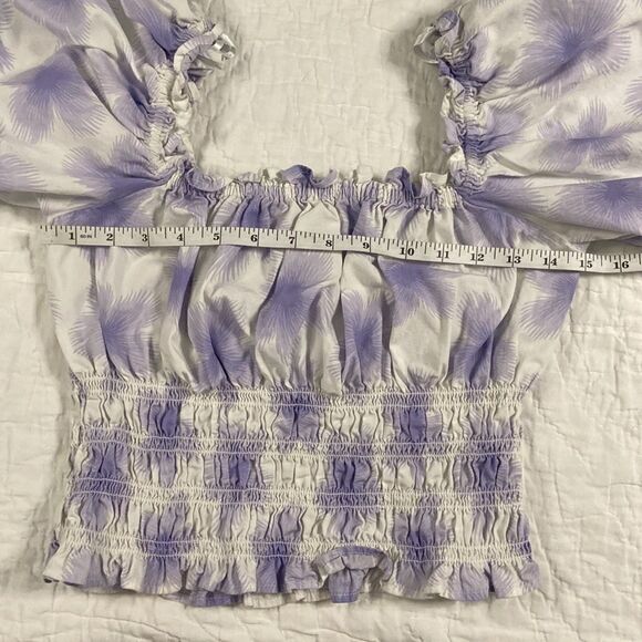 Levi’s Purple Floral Off the Shoulder Crop size Large - Picture 8 of 13